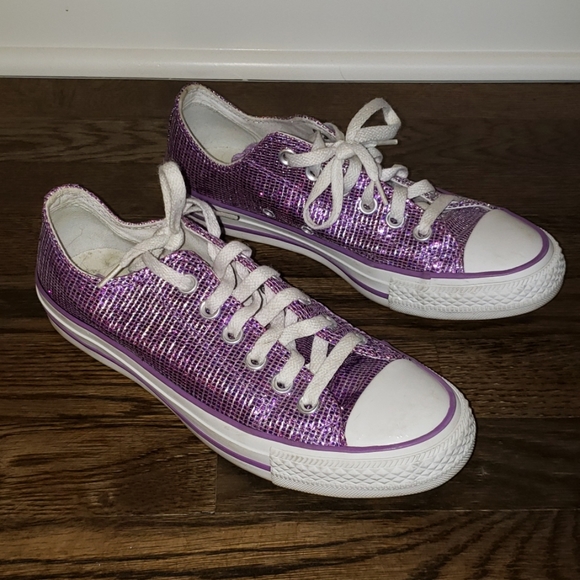 Converse Shoes Purple Sparkle Converse Chuck Taylor